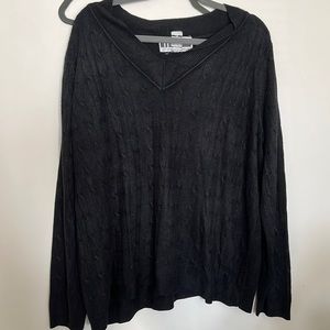 EUC Jessica London Black V-Neck Long Sleeve Sweater Women’s Size 2X